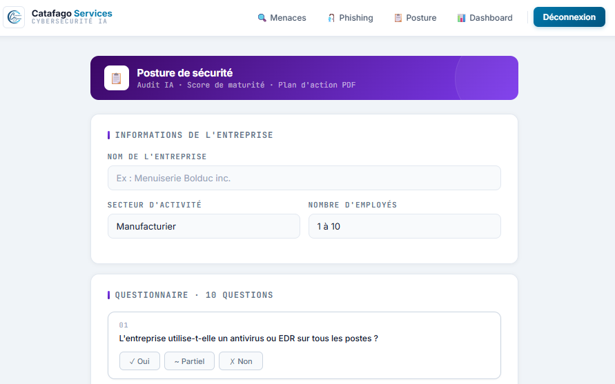 Posture de sécurité — CyberIA
